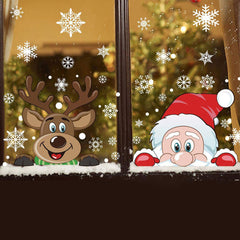 4pcs Christmas Snowflake Window Cling Stickers Xmas Decals