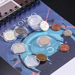 20pcs Coin Holder Capsules Clear Round Plastic Coin Container Case
