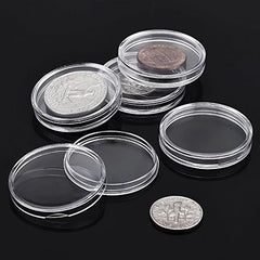 20pcs Coin Holder Capsules Clear Round Plastic Coin Container Case