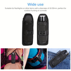 Outdoor Tactical Nylon Flashlight Bag 360 Degree Swivel Wear Resistant