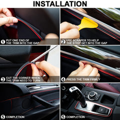 Universal PVC Strip Moulding Decoration 16ft 5m for Car Interior Upgrade