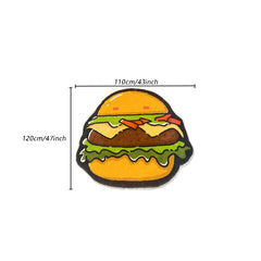 Cartoon Hamberger Fluffy Carpet Irregular Kitchen Rug