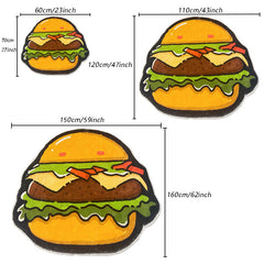 Cartoon Hamberger Fluffy Carpet Irregular Kitchen Rug