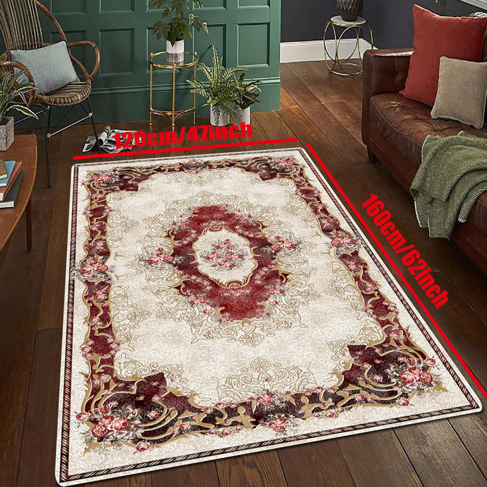 Persian Style Geometric Printed Area Rug for Living Room