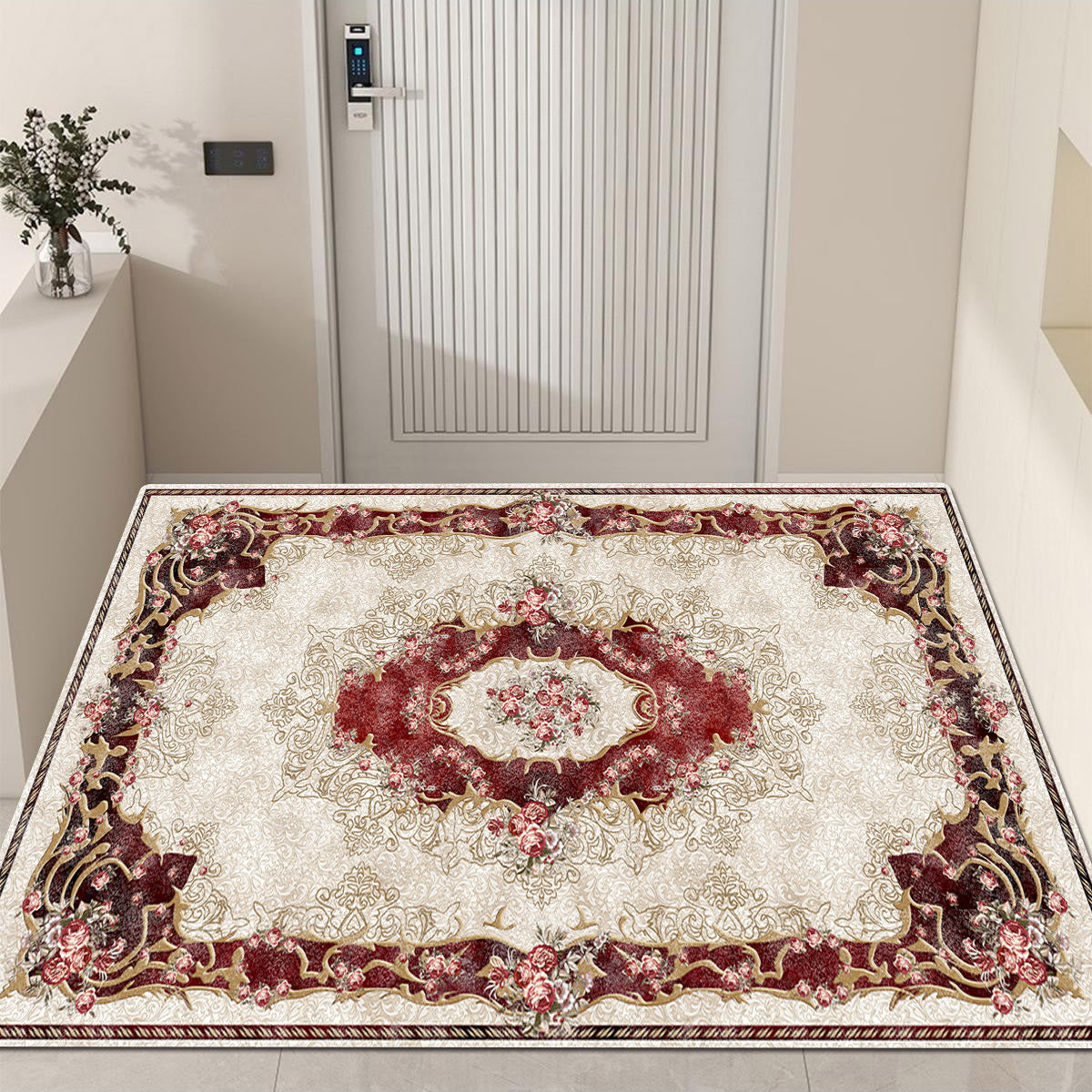 Persian Style Geometric Printed Area Rug for Living Room