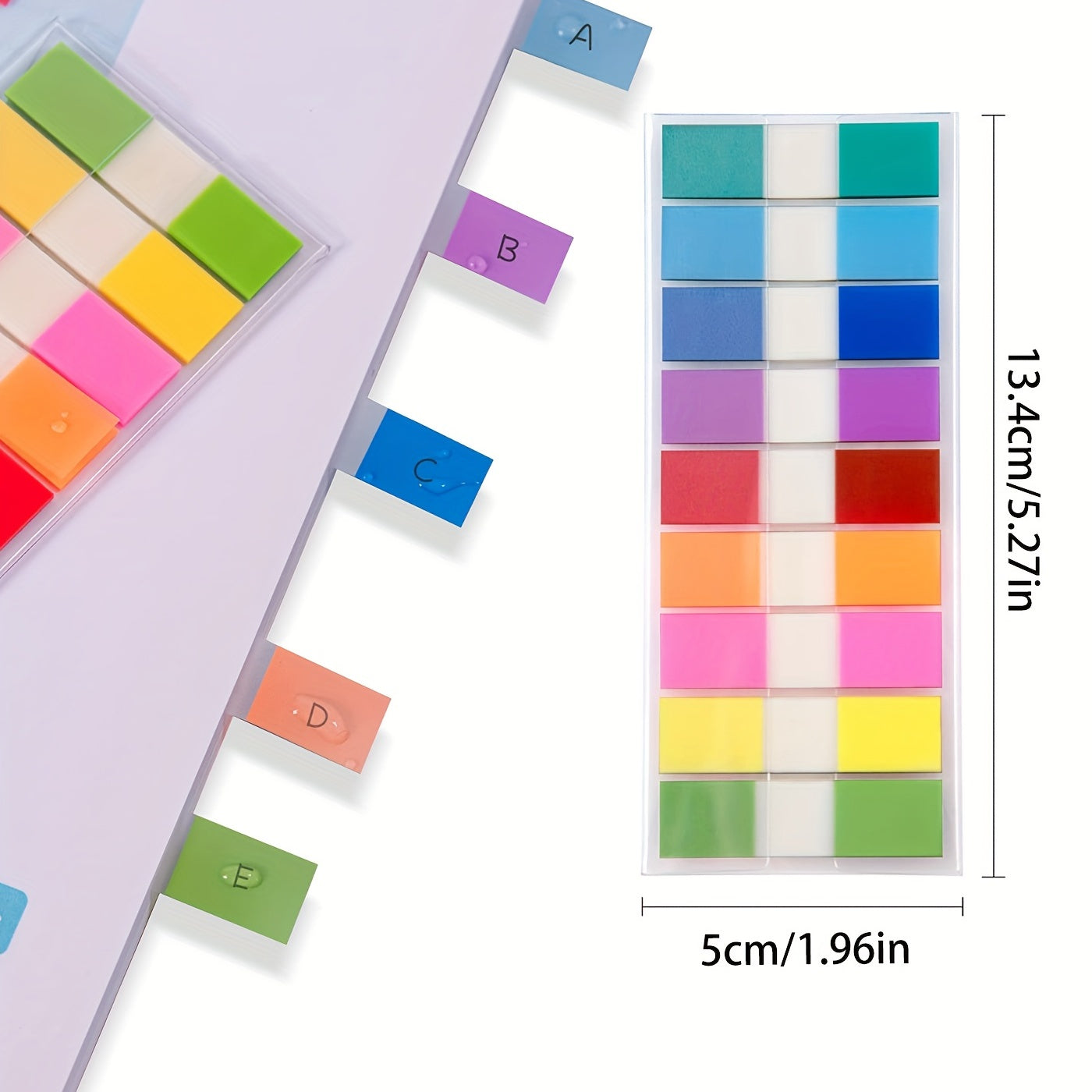 200 Sheets Transparent Sticky Notes with 10 Waterproof Index Tabs