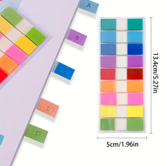 200 Sheets Transparent Sticky Notes with 10 Waterproof Index Tabs
