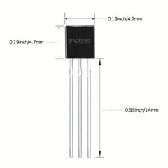 10pcs 2N2222 Transistors NPN 40V 600mA 300MHz 625mW