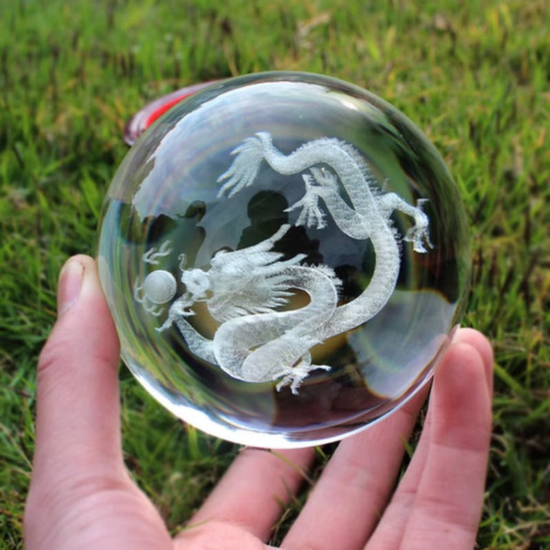 Crystal Chinese Dragon Zodiac Living Room Office Display