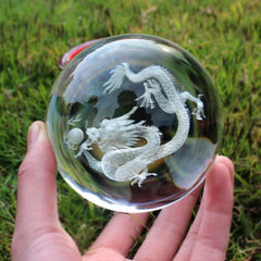 Crystal Chinese Dragon Zodiac Living Room Office Display