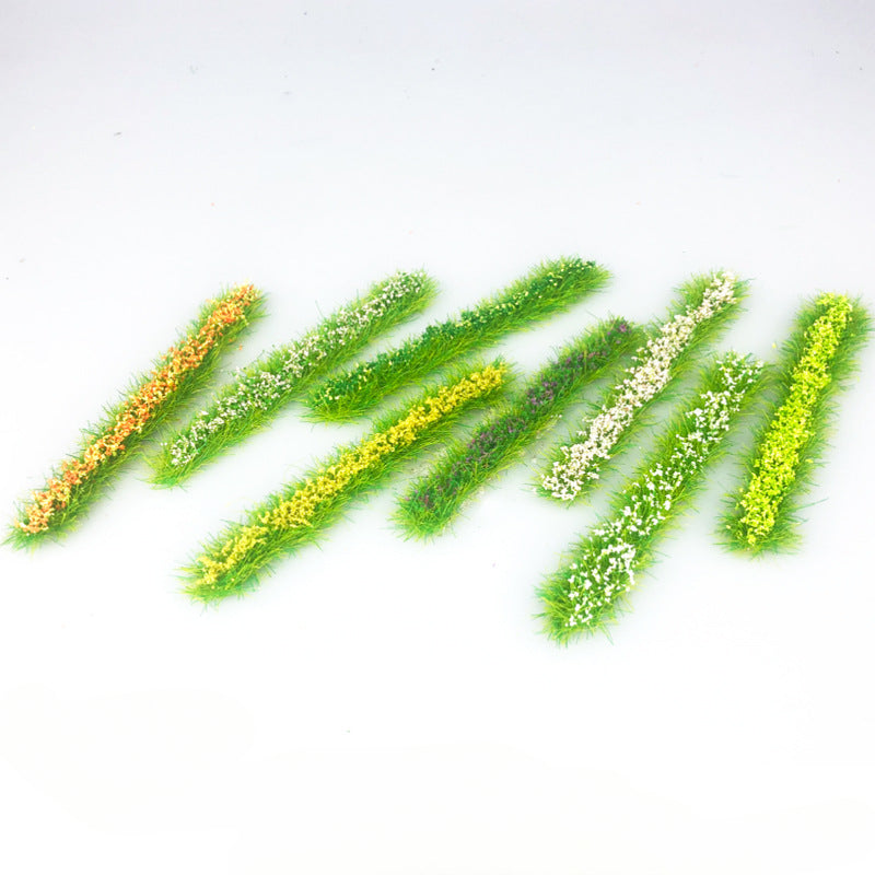 Striped Flowers & Grass Micro Train Scene Model DIY Material