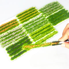 Striped Flowers & Grass Micro Train Scene Model DIY Material