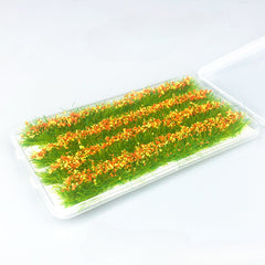 Striped Flowers & Grass Micro Train Scene Model DIY Material