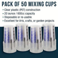 Disposable 600ml Plastic Clear Graduated Cups for Paint Mixing