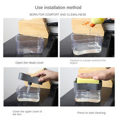 Plastic Soap Liquid Press Box Sponge Holder Organizer