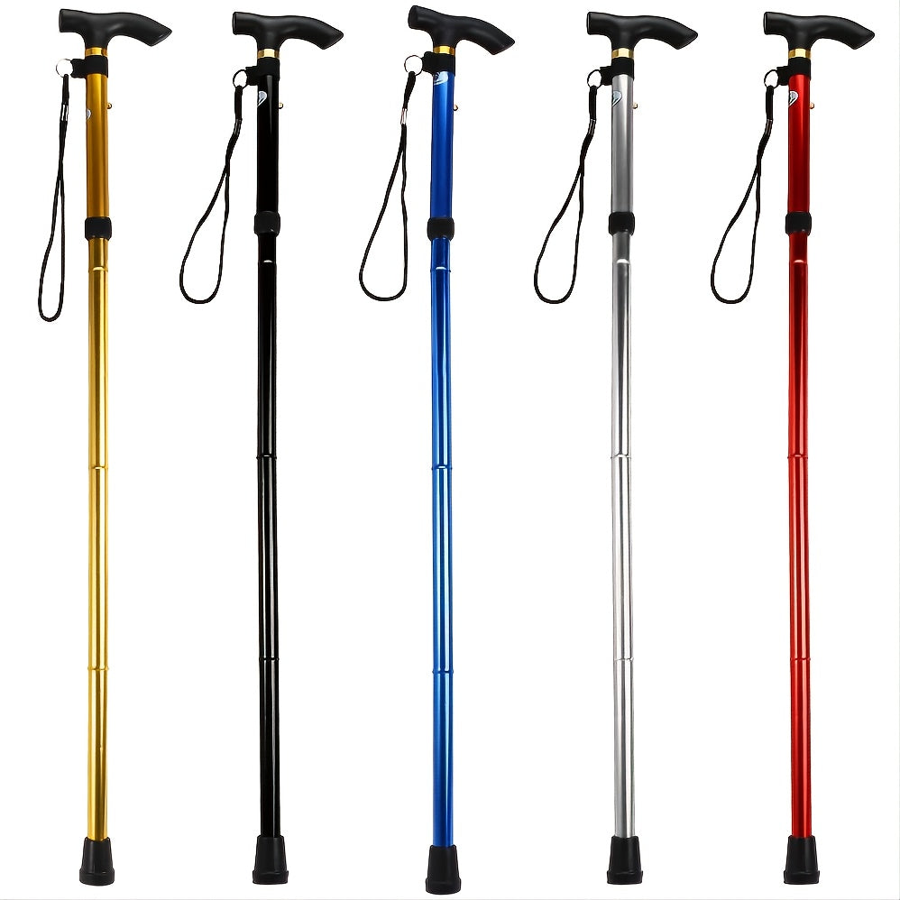 Foldable Lightweight Walking Stick Portable Trekking Pole Adjustable Height