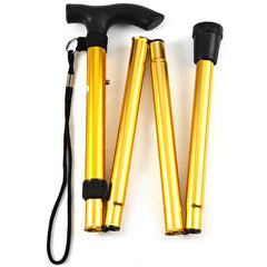 Foldable Lightweight Walking Stick Portable Trekking Pole Adjustable Height