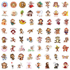 60pcs Monkey Graffiti Stickers Waterproof Vinyl Stickers for Laptops Skateboards