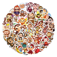 60pcs Monkey Graffiti Stickers Waterproof Vinyl Stickers for Laptops Skateboards