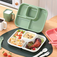 Creative Grid Plastic Dinner Plate Food Container for School and Work