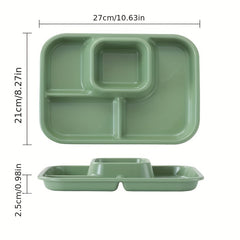 Creative Grid Plastic Dinner Plate Food Container for School and Work