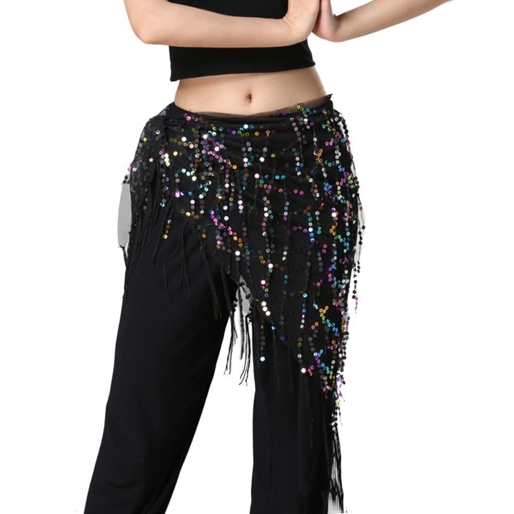 Sequins Tassel Belly Dance Hip Scarf Triangle Wrap Skirts Belly Belt