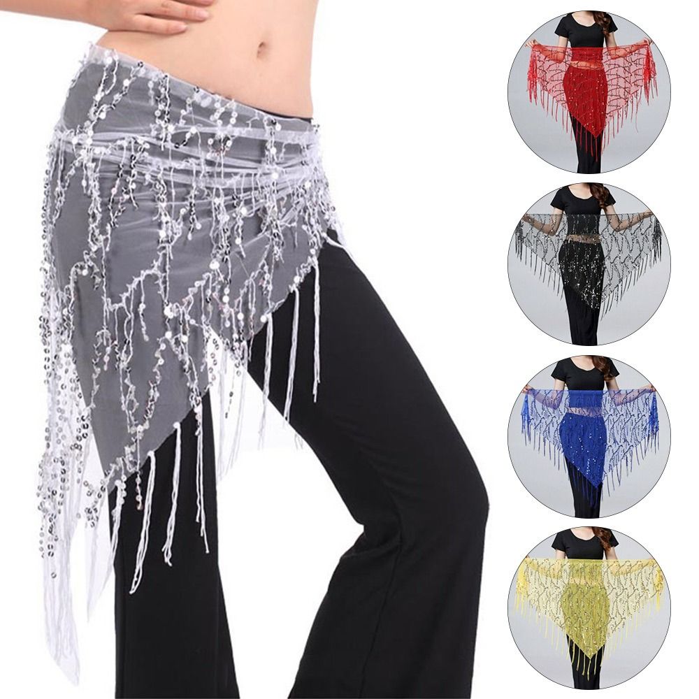 Sequins Tassel Belly Dance Hip Scarf Triangle Wrap Skirts Belly Belt