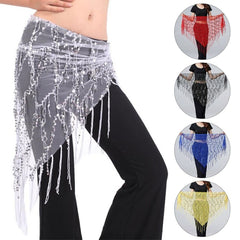 Sequins Tassel Belly Dance Hip Scarf Triangle Wrap Skirts Belly Belt