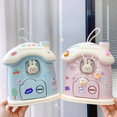 Creative Bunny Mushroom House Deposit Can for Kids Storage