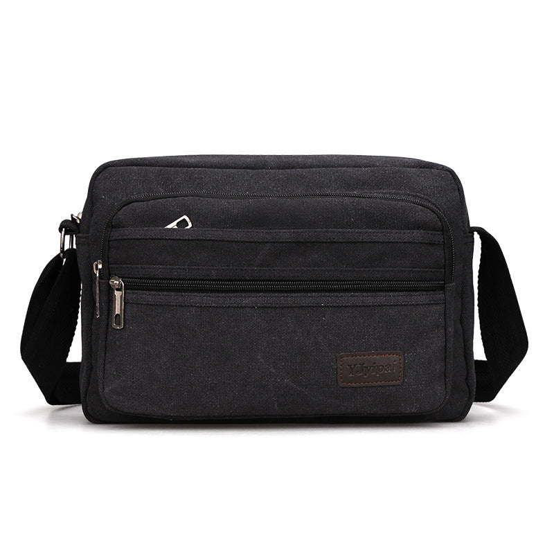 Men's Layered Canvas Bag Sports And Fitness Bag Small Casual Shoulder Bag