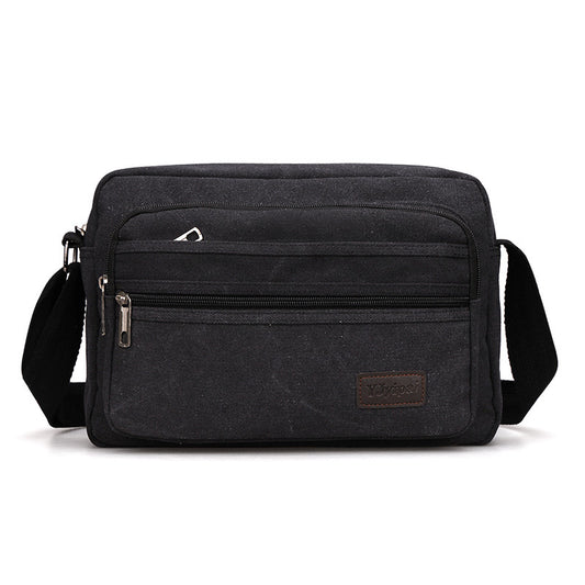 Men's Layered Canvas Bag Sports And Fitness Bag Small Casual Shoulder Bag