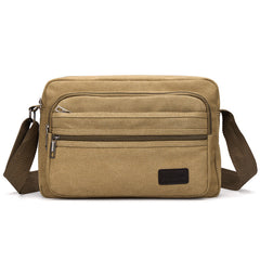 Men's Layered Canvas Bag Sports And Fitness Bag Small Casual Shoulder Bag