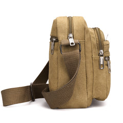 Men's Layered Canvas Bag Sports And Fitness Bag Small Casual Shoulder Bag