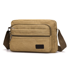 Men's Layered Canvas Bag Sports And Fitness Bag Small Casual Shoulder Bag