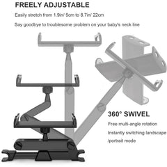 Universal Car Headrest Tablet Mount Holder 360 Swivel Angle Adjustable