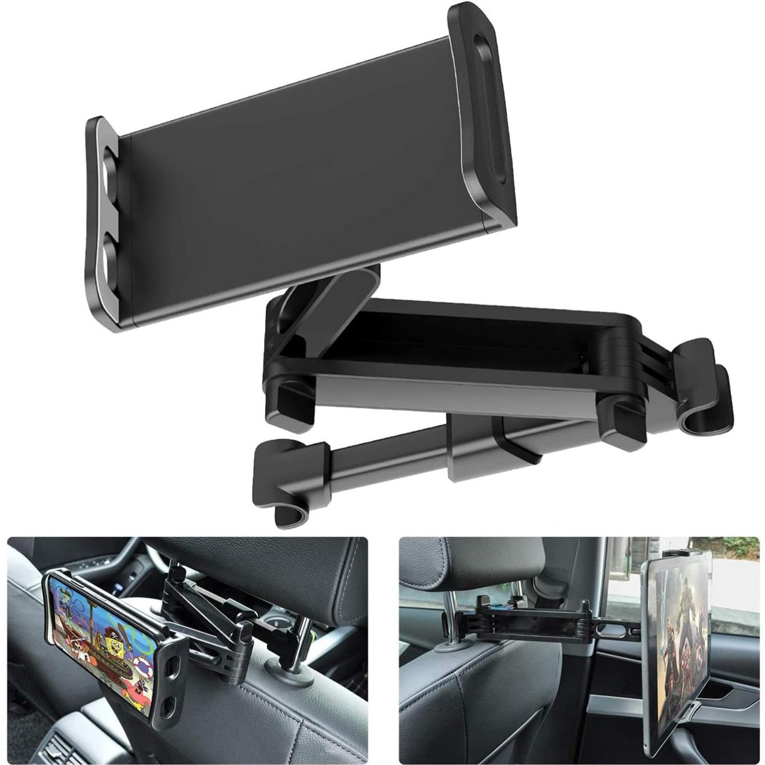 Universal Car Headrest Tablet Mount Holder 360 Swivel Angle Adjustable