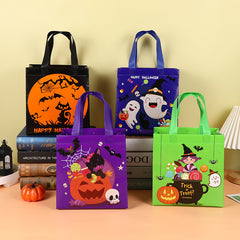 Halloween Non-woven Bag Ghost Pumpkin Foldable Food Gift Shopping Tote