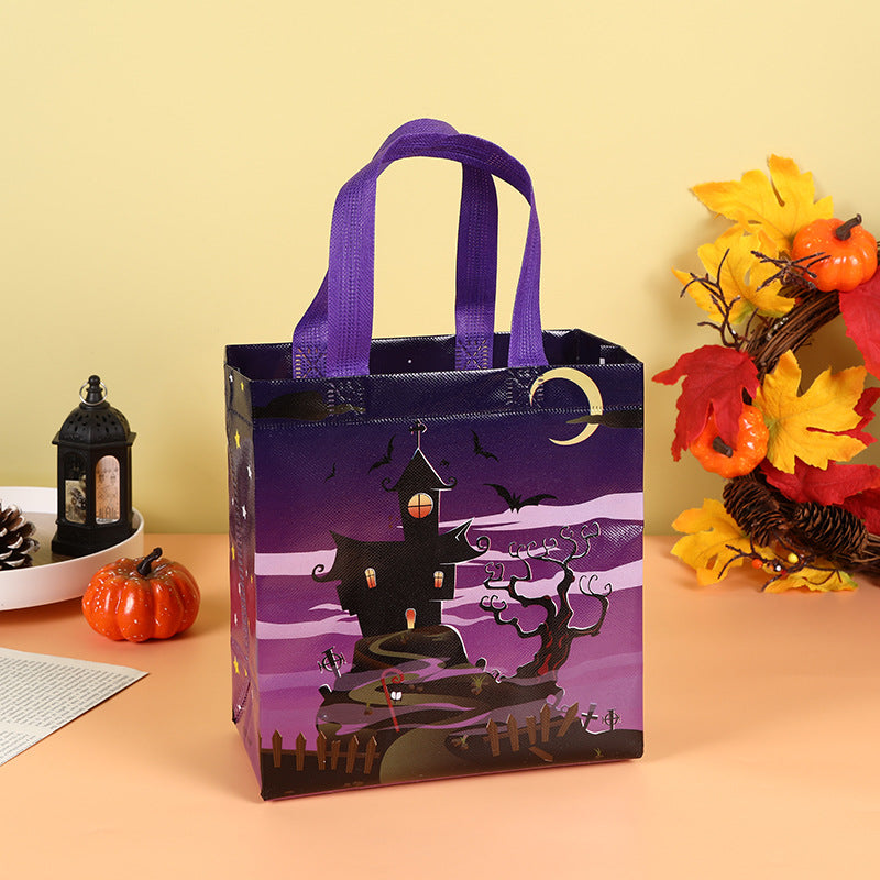 Halloween Non-woven Bag Ghost Pumpkin Foldable Food Gift Shopping Tote