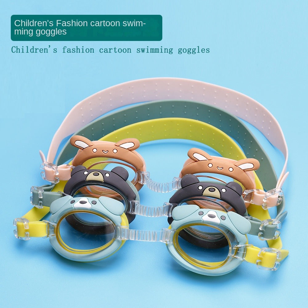 Kids Cartoon Swimming Goggles, Waterproof Anti-fog Goggles