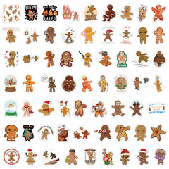 60pcs Gingerbread Man Christmas Series Waterproof Stickers