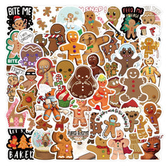 60pcs Gingerbread Man Christmas Series Waterproof Stickers