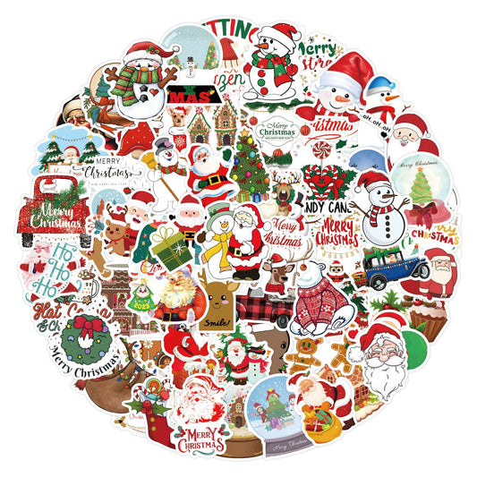 120pcs Christmas Waterproof Graffiti Stickers for Laptop Helmet Desktop Mug