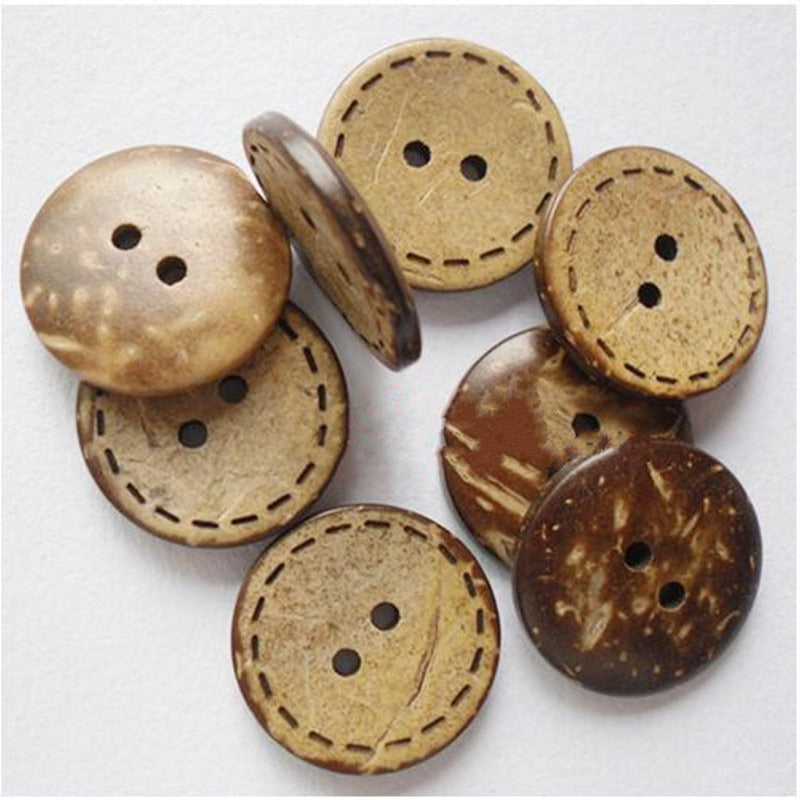 20pcs Wooden Button Coconut Buttons Clothing Accessories