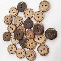 20pcs Wooden Button Coconut Buttons Clothing Accessories