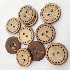 20pcs Wooden Button Coconut Buttons Clothing Accessories