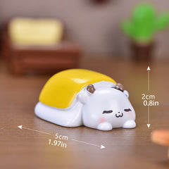 Cute Donut Milk Carton Cows Resin Toy for Bonsai Succulent Decor