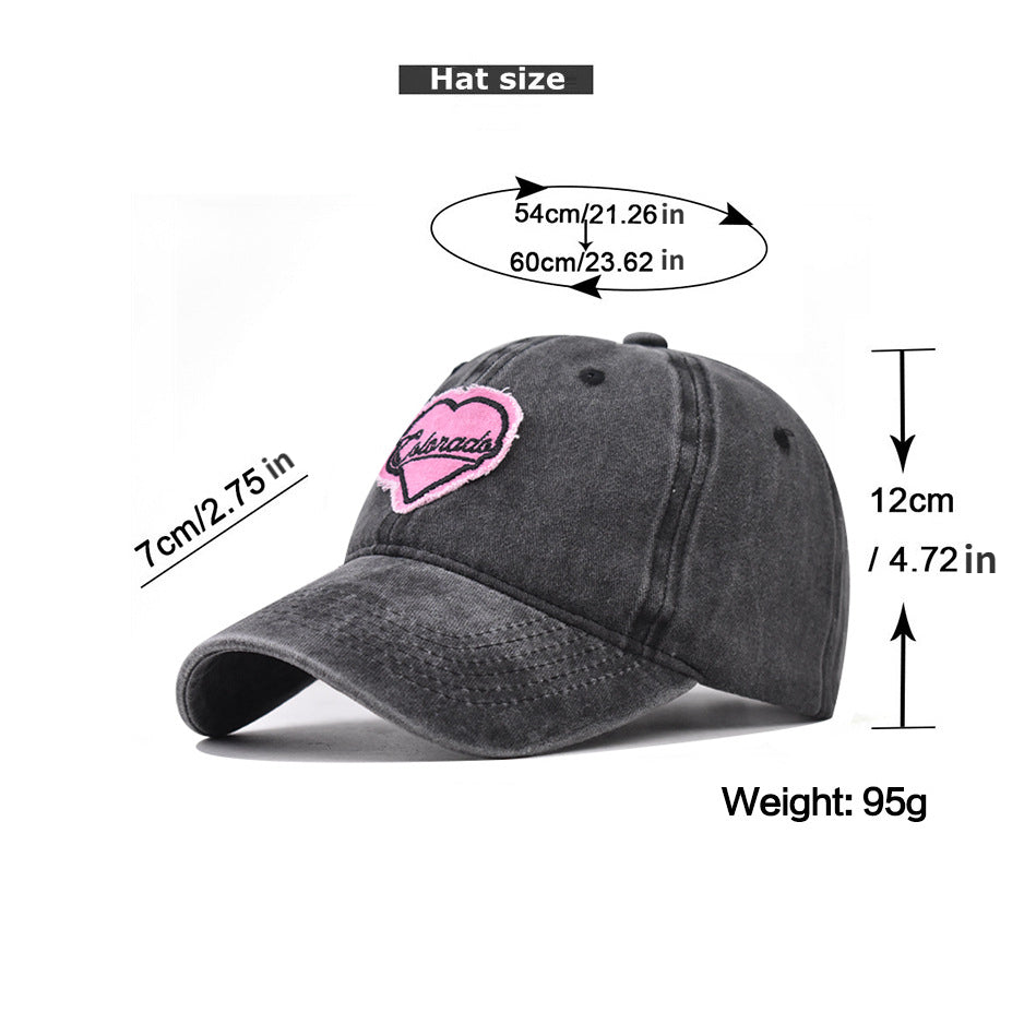 Pink Cotton Washed Embroidered Baseball Cap