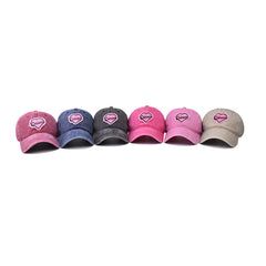 Pink Cotton Washed Embroidered Baseball Cap