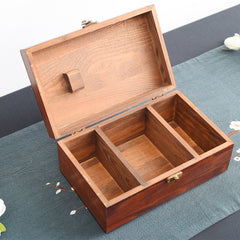 Wooden Sewing Box Solid Wood Sewing Tools Box Retro Style Sewing Kit Organizer