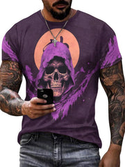 Men's 3D Skull Graphic T shirt Casual Slightly Stretch Breathable Tee